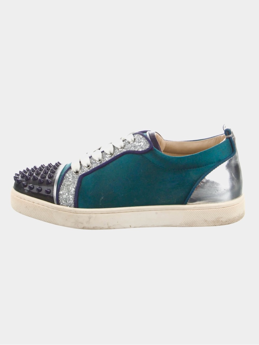 ♥️ACCEPTING OFFERS VIERIA SPIKE emerald green SNEAKER CHRISTIAN LOUBOUTIN 37.5